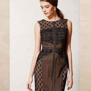 Anthro Heartloom Lace Overlay Topography Dress M